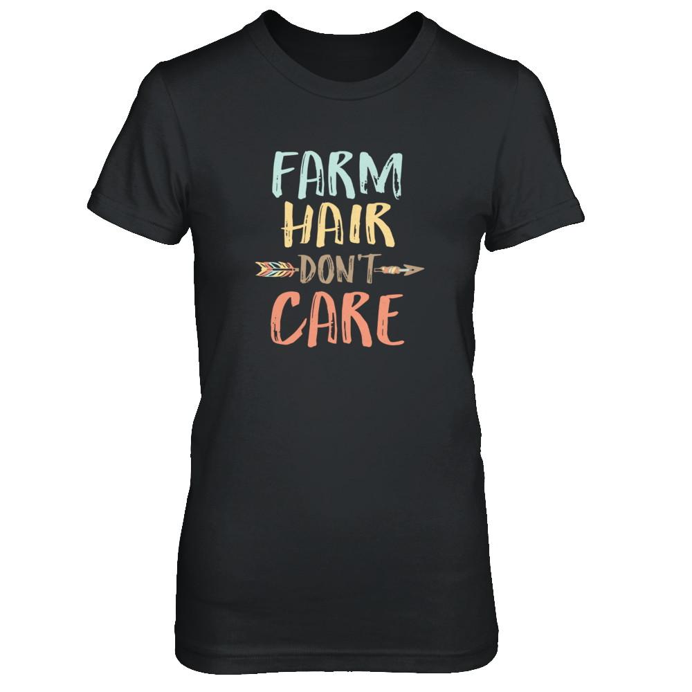 Farm Hair Don't Care Farming Farmer Women-T-Shirt & Tank Top-Women's T-Shirt-Black