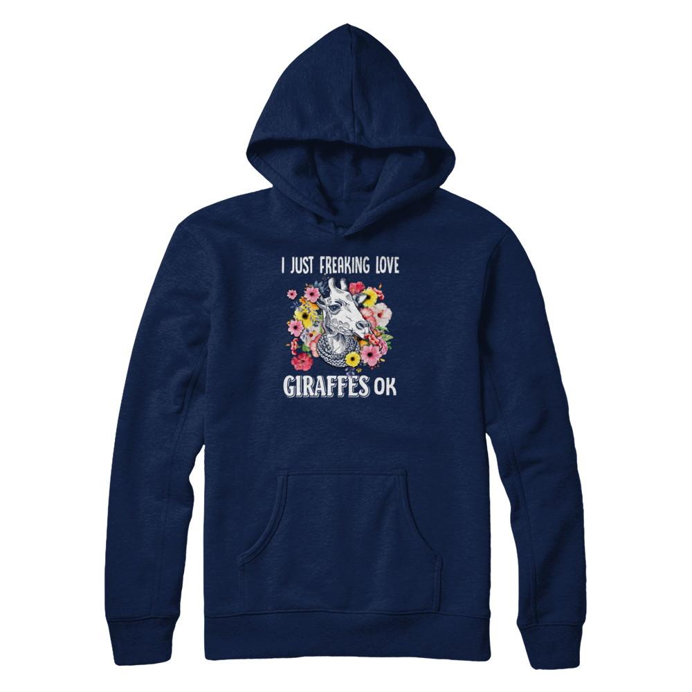 I Just Freaking Love Giraffes-T-Shirt & Tank Top-Pullover Hoodie-Navy