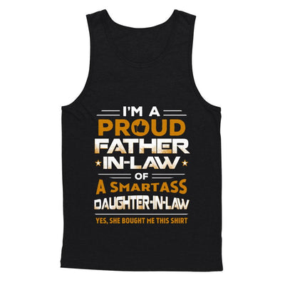Proud Father-In-Law Of A Smartass Daughter-In-Law-T-Shirt & Hoodie-Unisex Tank-Black