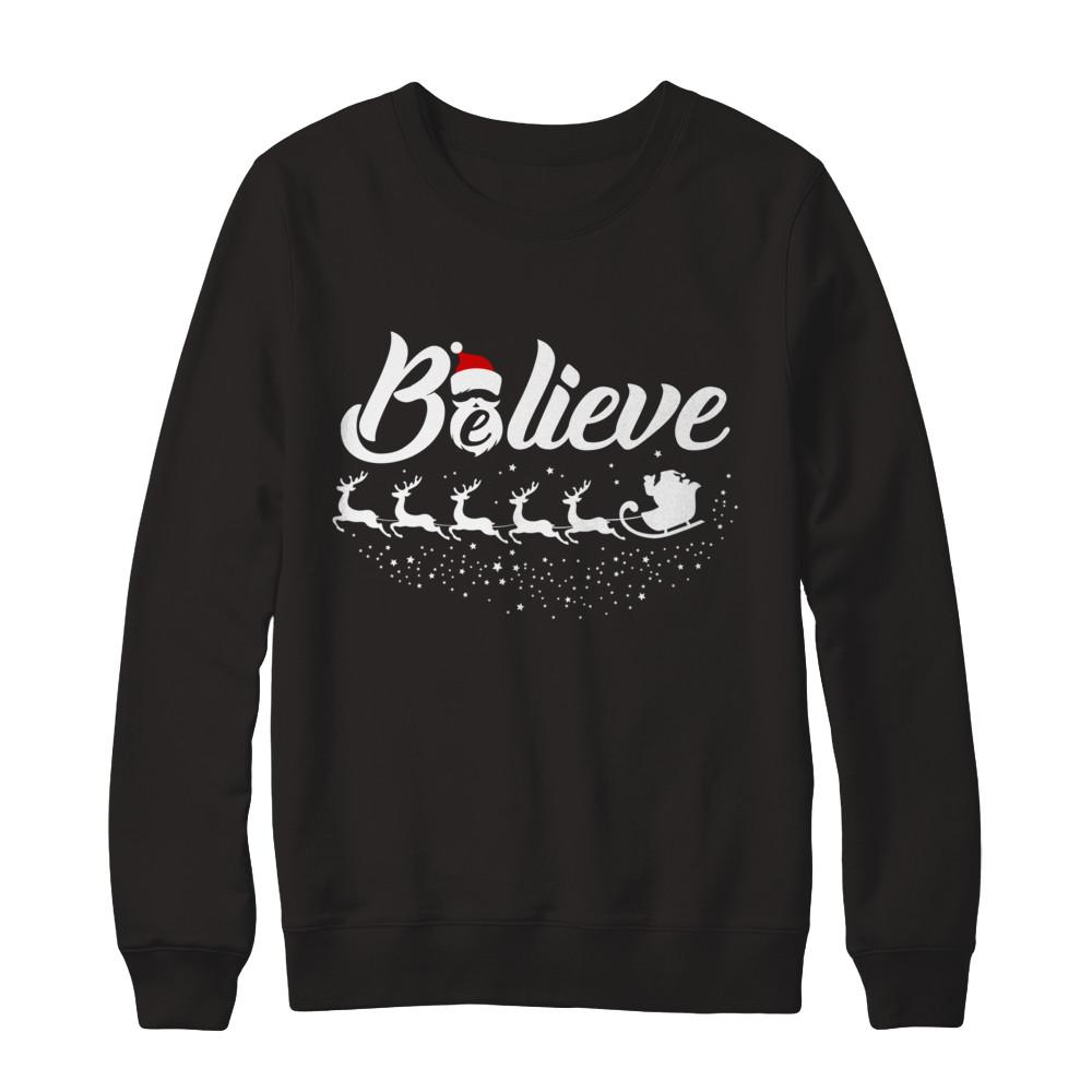 Believe Best Santa Christmas Gifts-T-Shirt & Sweatshirt-Crewneck Sweatshirt-Black