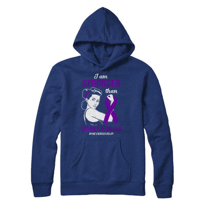 I Am Stronger Than Crohn's Colitis Awareness Support-T-Shirt & Hoodie-Pullover Hoodie-Deep Royal