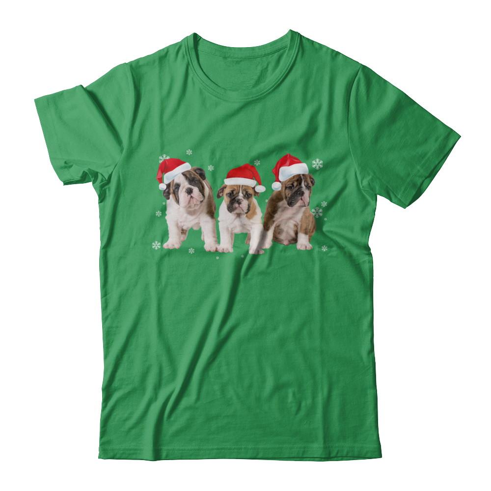 Funny Bulldogs Puppies Christmas Dog Gift-T-Shirt & Hoodie-Premium T-Shirt-Kelly Green