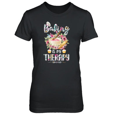 Baking Is My Therapy-T-Shirt & Tank Top-Women's T-Shirt-Black