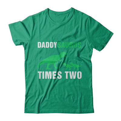 Daddysaurus Times Two Twins Fathers Day-T-Shirt & Hoodie-Classic T-Shirt-Kelly Green