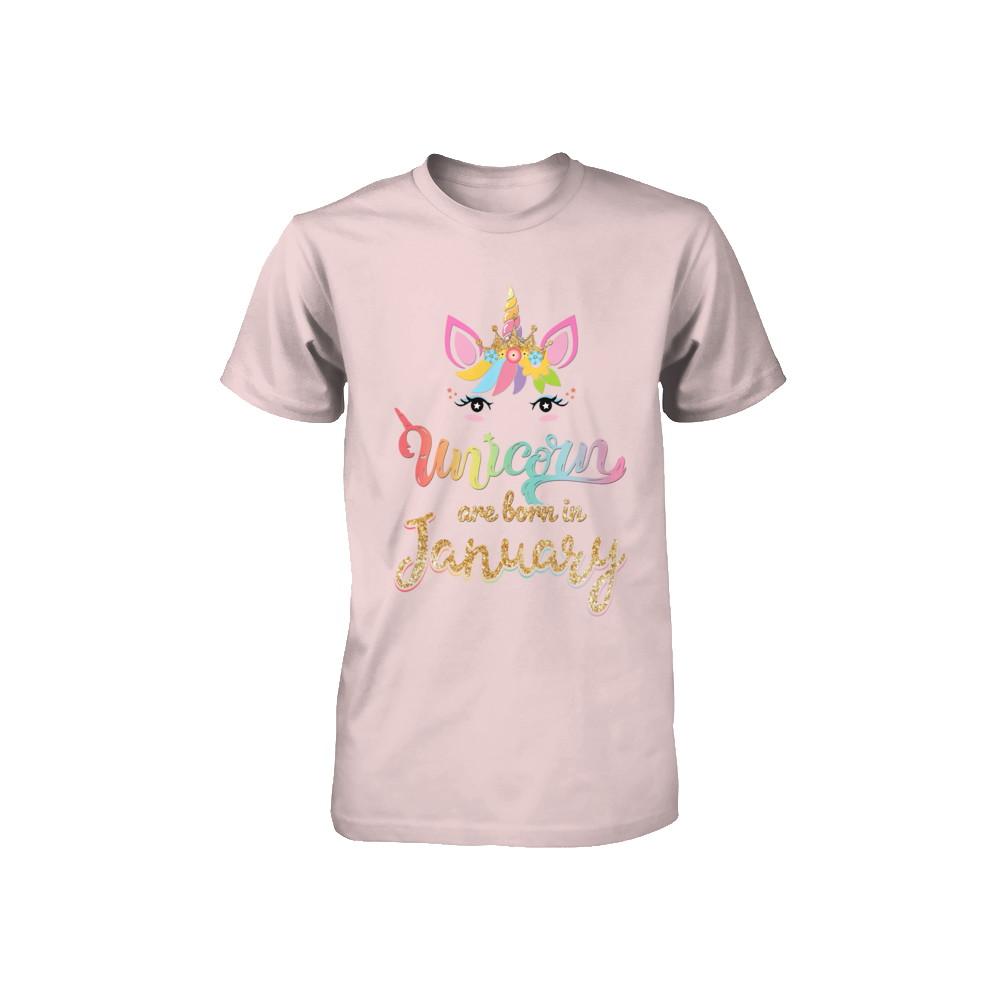 Cute Unicorns Are Born In January Birthday Gift Youth-Youth Shirt-Toddler T-Shirt-Pink