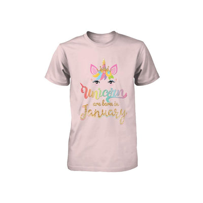 Cute Unicorns Are Born In January Birthday Gift Youth-Youth Shirt-Toddler T-Shirt-Pink