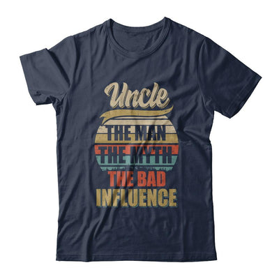 Vintage Uncle The Man The Myth The Bad Influence-T-Shirt & Hoodie-Classic T-Shirt-Navy