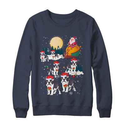 Dog Reindeer Bulldog Christmas Gift-T-Shirt & Sweatshirt-Crewneck Sweatshirt-Navy