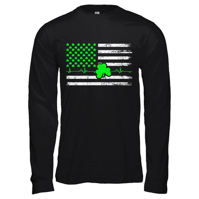 St. Patrick's Day Irish American Flag-T-Shirt & Hoodie-Long Sleeve T-Shirt-Black