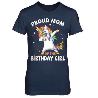 Proud Mom Of The Birthday Girl Unicorn Mothers Day-T-Shirt & Hoodie-Women's T-Shirt-Navy