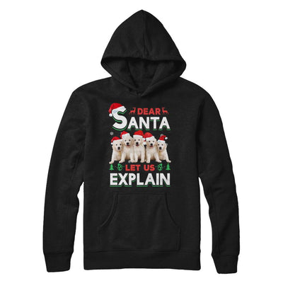 Dear Santa Funny Golden Retriever Puppies Christmas Gift-T-Shirt & Hoodie-Pullover Hoodie-Black