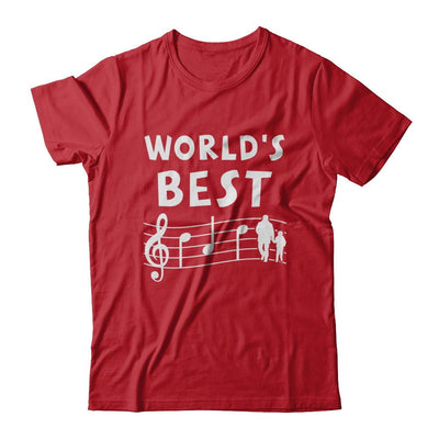 World's Best Dad Ever Treble Clef Musician Fathers Day-T-Shirt & Hoodie-Classic T-Shirt-Red