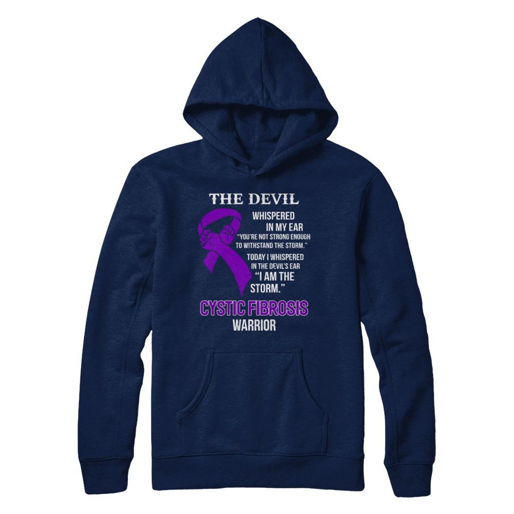 I Am The Storm Support Cystic Fibrosis Awareness Warrior Gift-T-Shirt & Hoodie-Pullover Hoodie-Navy
