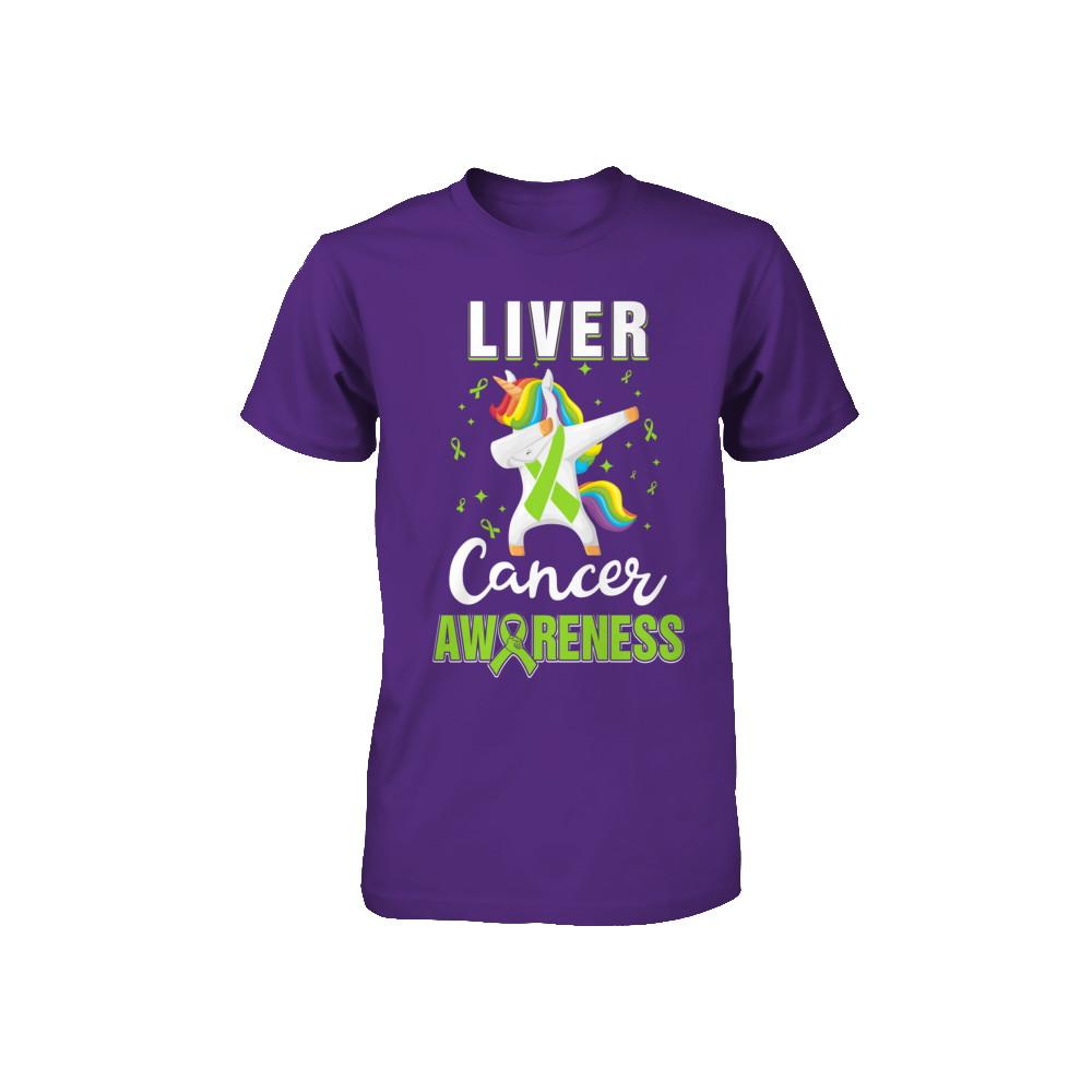 Inspirational Liver Cancer Awareness Unicorn Support Youth-Youth Shirt-
