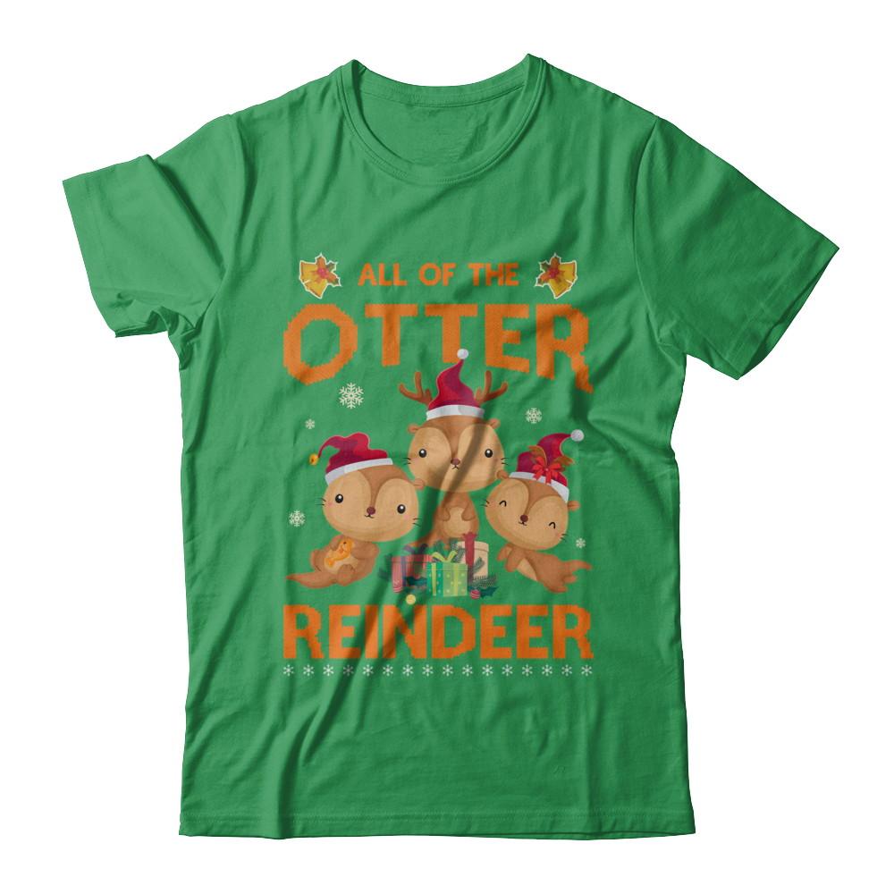 All Of The Otter Reindeer Otter Claus Christmas-T-Shirt & Sweatshirt-Premium T-Shirt-Kelly Green