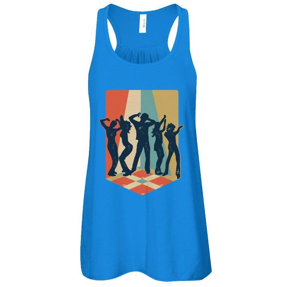 Classic Vintage Retro Style Dance Music-T-Shirt & Tank Top-Women's Flowy Racerback Tank-True Royal