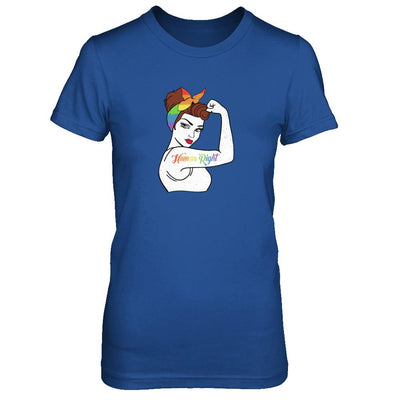 Lady Human Right LGBT Lesbian Gay Pride-T-Shirt & Tank Top-Women's T-Shirt-Royal
