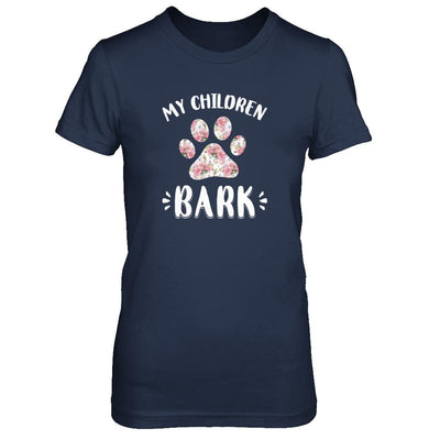 My Children Bark Dog Mom Mommy Mothers Day-T-Shirt & Tank Top-Women's T-Shirt-Navy