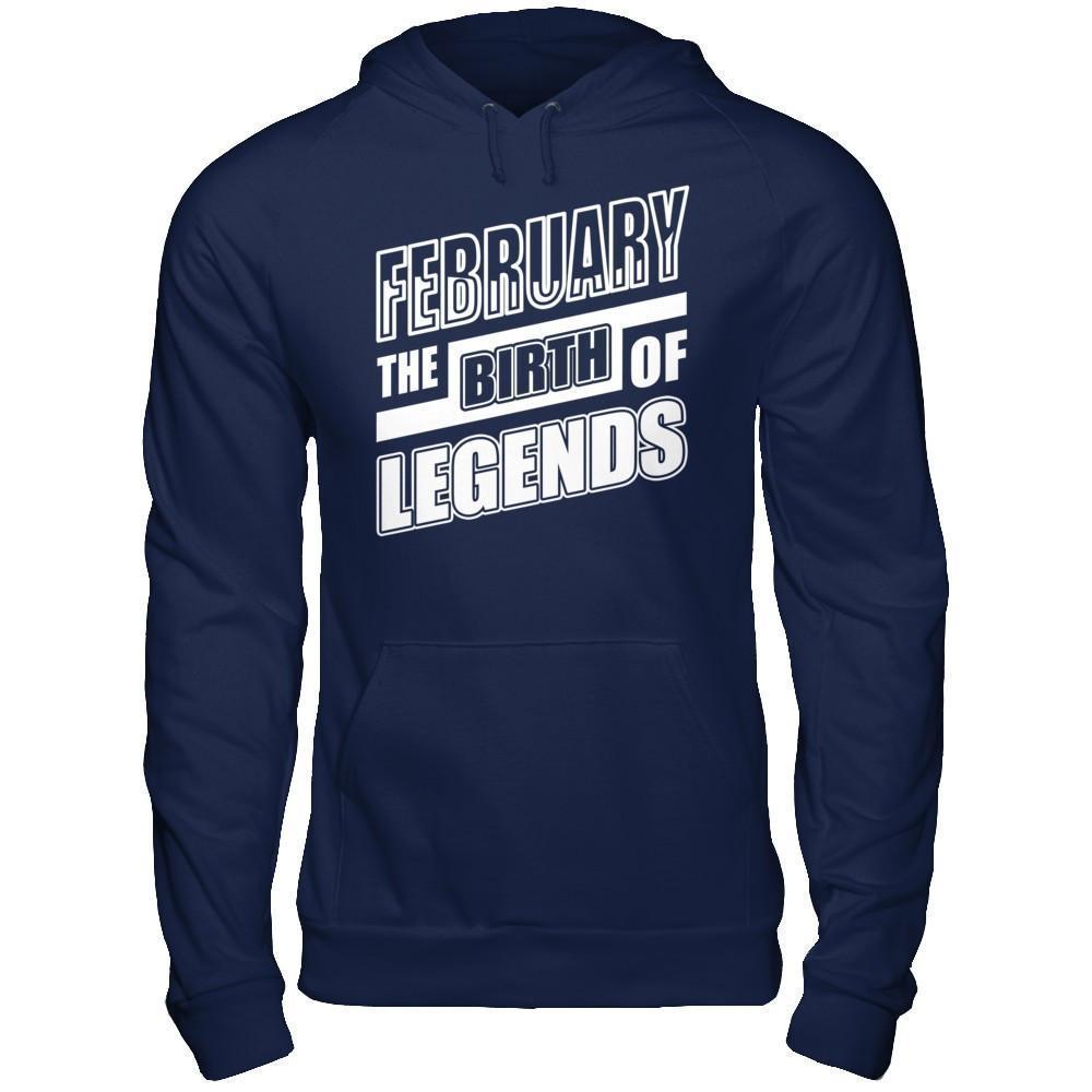 February The Birth Of Legends-T-Shirt & Hoodie-Pullover Hoodie-Navy