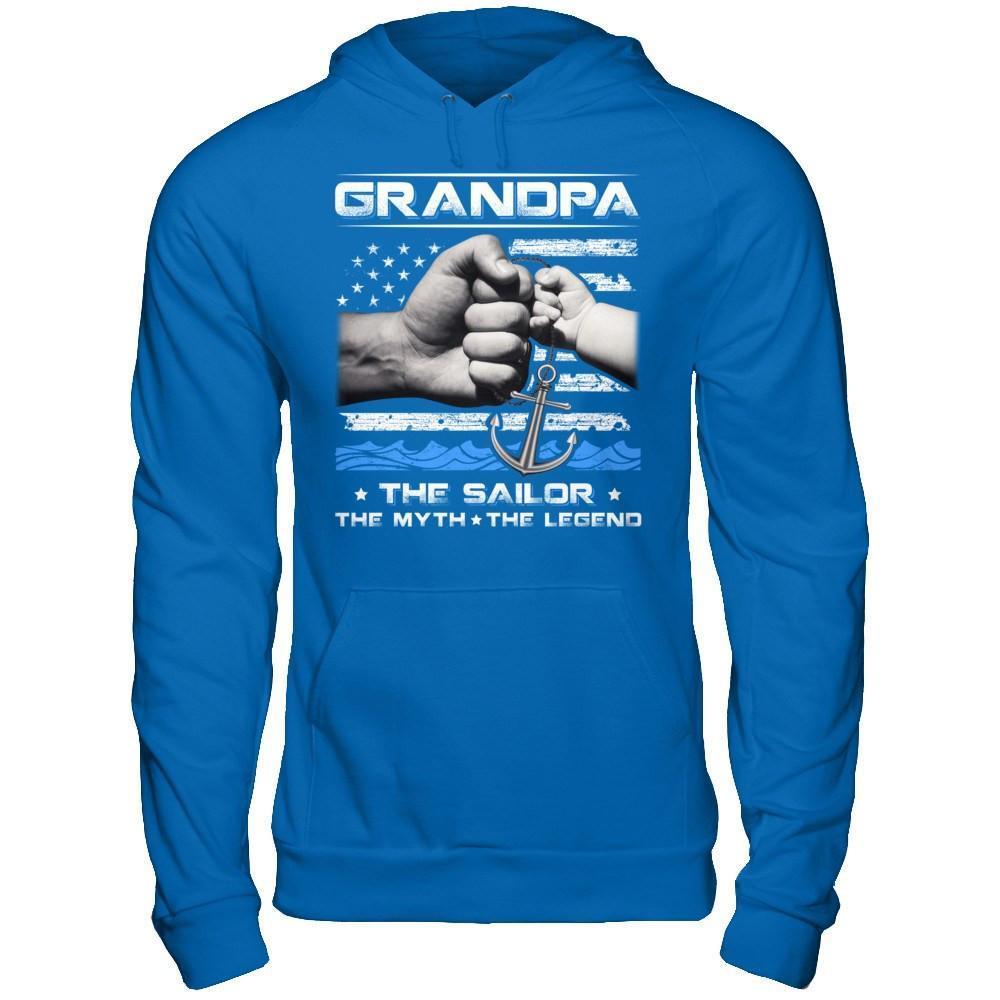 Veteran Grandpa The Sailor The Myth The Legend-T-Shirt & Hoodie-Pullover Hoodie-Royal