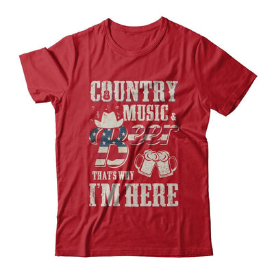 Country Music And Beer That's Why I'm Here-T-Shirt & Hoodie-Classic T-Shirt-Red