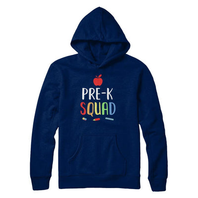 Pre-K Preschool Squad Back To School Teacher Gift-T-Shirt & Hoodie-Pullover Hoodie-Navy