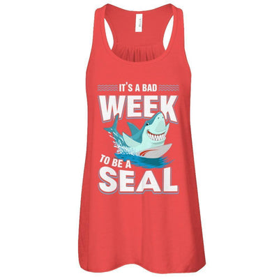 It's A Bad Week To Be A Seal Shark-T-Shirt & Tank Top-Women's Flowy Racerback Tank-Red