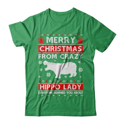 Merry Christmas From Crazy Hippo Lady Sweater-T-Shirt & Sweatshirt-Premium T-Shirt-Kelly Green