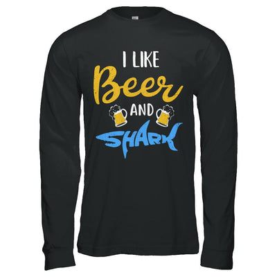 Funny Ocean I Like Beer And Sharks Gift-T-Shirt & Hoodie-Long Sleeve T-Shirt-Black