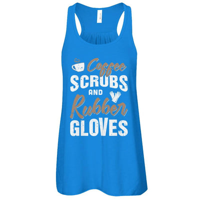 Coffee Scrubs And Rubber Gloves-T-Shirt & Tank Top-Women's Flowy Racerback Tank-True Royal