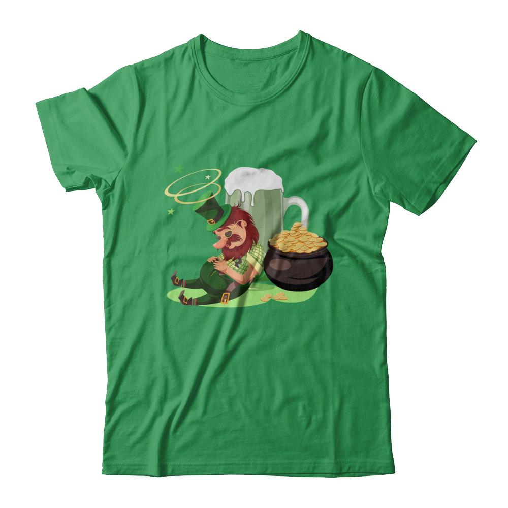 Leprechaun Drinking Green Beer Saint Patricks Day-T-Shirt & Hoodie-Premium T-Shirt-Kelly Green
