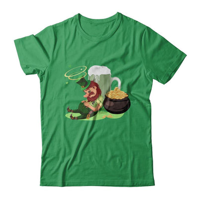 Leprechaun Drinking Green Beer Saint Patricks Day-T-Shirt & Hoodie-Premium T-Shirt-Kelly Green