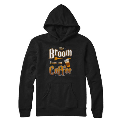 My Broom Runs On Coffee Halloween Witch Costume-T-Shirt & Hoodie-Pullover Hoodie-Black