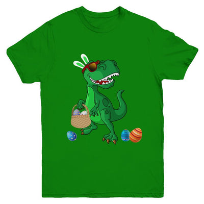 Funny Dabbing Cool Easter Bunny Dinosaur Youth-Youth Shirt-Youth T-Shirt-Irish Green