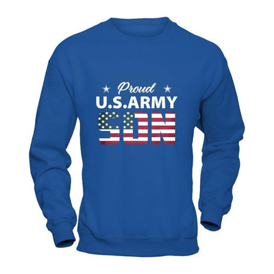 Proud Us Army Son-T-Shirt & Hoodie-Crewneck Sweatshirt-Royal