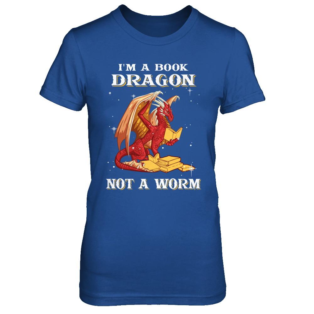 Reading Book I'm A Book Dragon Not A Worm-T-Shirt & Hoodie-Women's T-Shirt-Royal