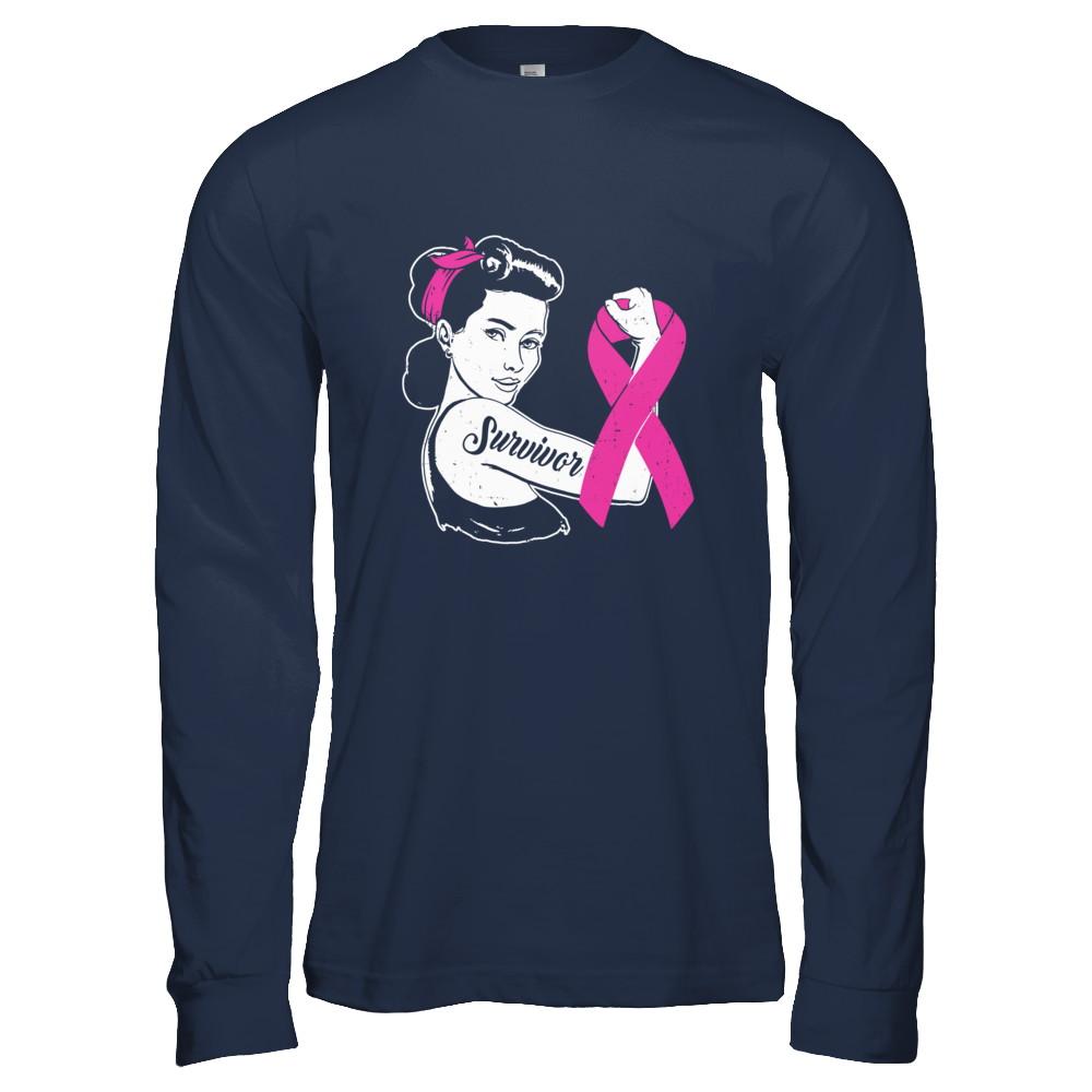 We Can Cure It Breast Cancer Pink Awareness Survivor-T-Shirt & Hoodie-Long Sleeve T-Shirt-Navy