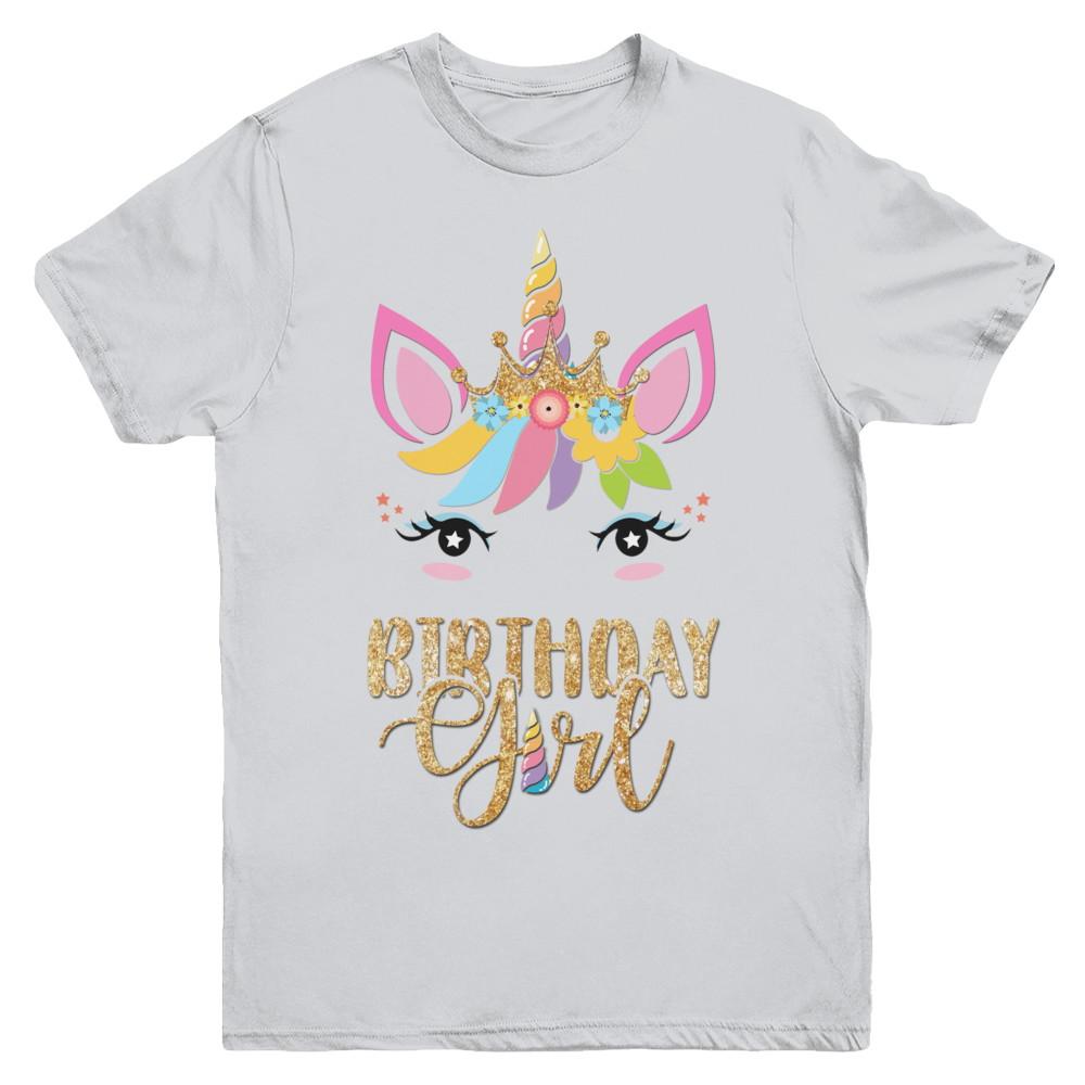 Cute Unicorn Girl Daughter Birthday Gift Youth-Youth Shirt-Youth T-Shirt-Sport Grey