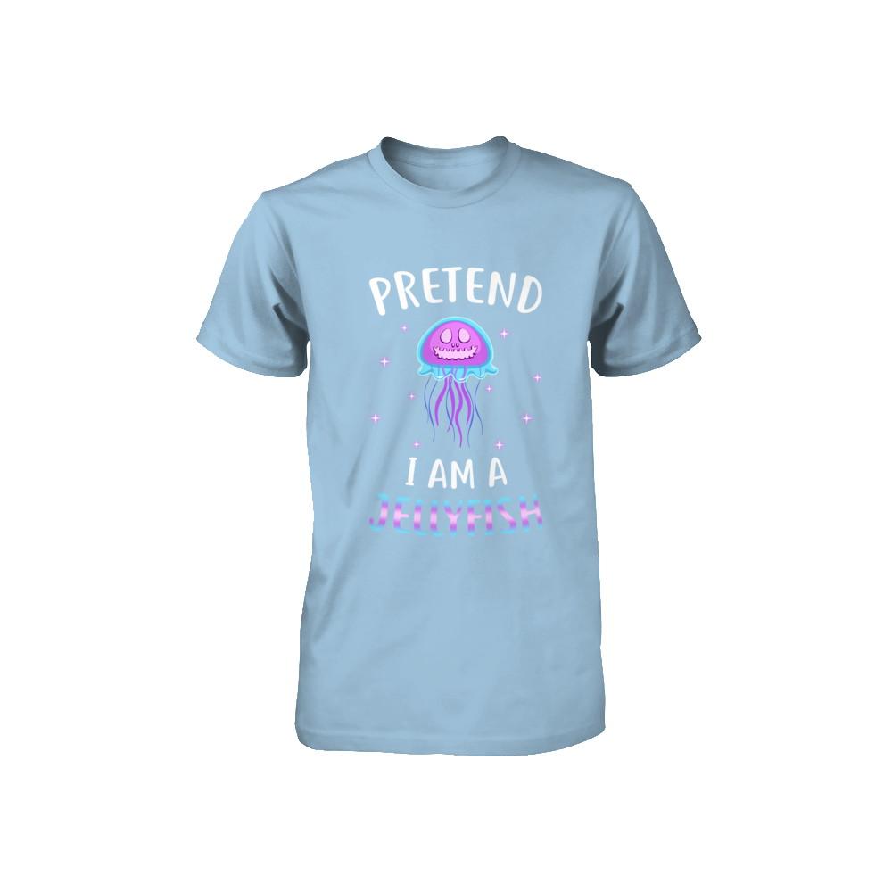 Pretend I'm A Jellyfish Costume Happy Halloween Party Youth-Youth Shirt-Toddler T-Shirt-Light Blue