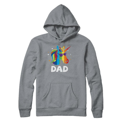 LGBT Pride Lesbian Gay Proud Dad Unicorn-T-Shirt & Hoodie-Pullover Hoodie-Light Steel