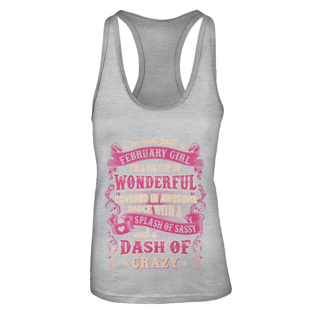 I'm Not Just A February Girl Birthday Gifts-T-Shirt & Tank Top-Women's Ideal Racerback Tank-Heather Grey