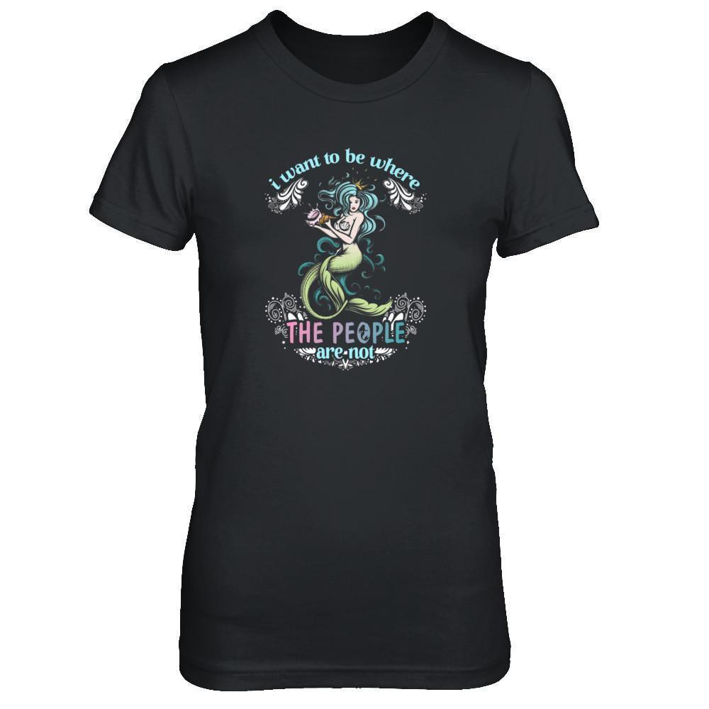 I Want To Be Where The People Are Not-T-Shirt & Tank Top-Women's T-Shirt-Black