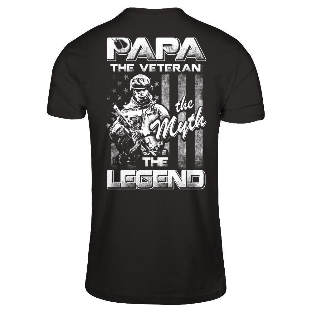Papa The Veteran The Myth The Legend-T-Shirt & Hoodie-Classic T-Shirt-Black