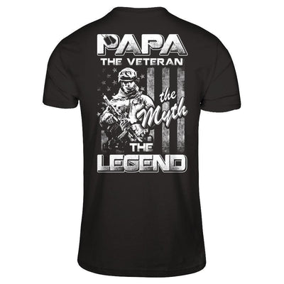 Papa The Veteran The Myth The Legend-T-Shirt & Hoodie-Classic T-Shirt-Black