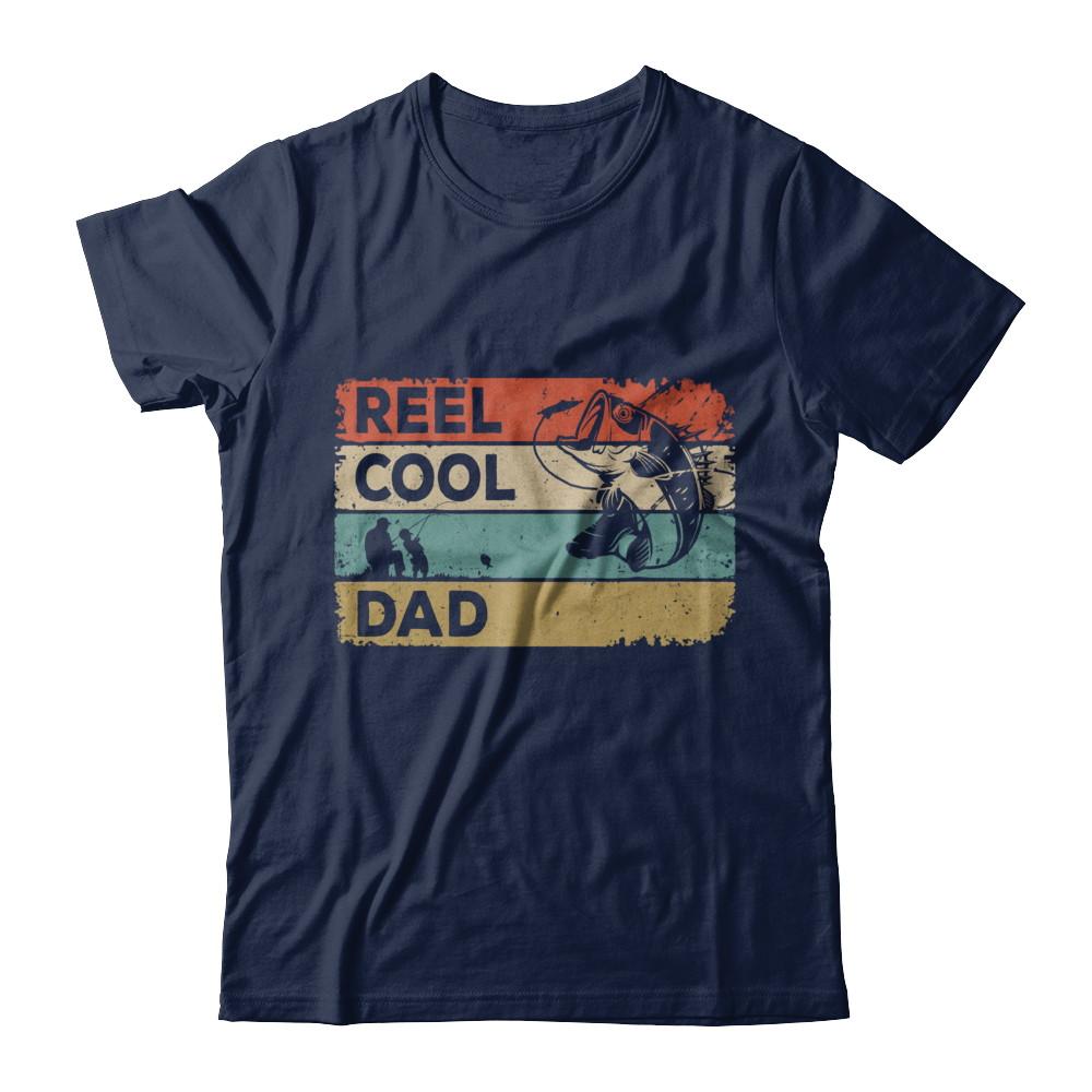 Vintage Reel Cool Dad Fish Fishing Fathers Day-T-Shirt & Hoodie-Classic T-Shirt-Navy