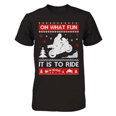 Motorbike Sweater Christmas Oh What Fun It Is To Ride-T-Shirt & Hoodie-Premium T-Shirt-Black