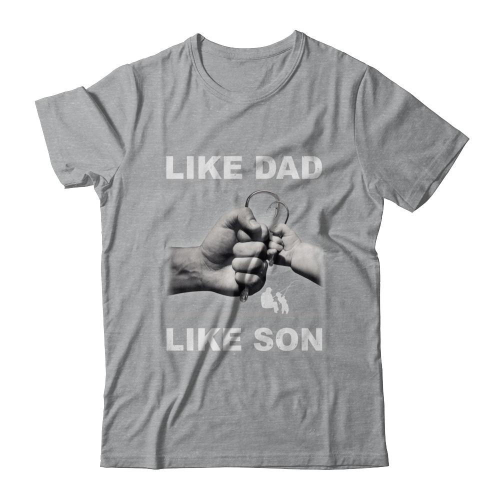 Like Dad Like Son Fishing Fish Fathers Day-T-Shirt & Hoodie-Classic T-Shirt-Sport Grey