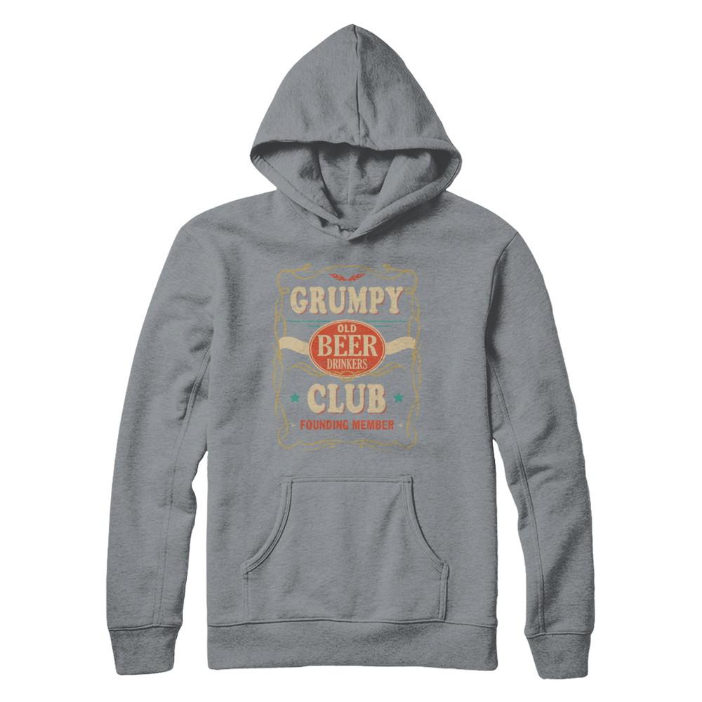Grumpy Old Beer Drinkers Club Founding Member Fathers Day-T-Shirt & Hoodie-Pullover Hoodie-Light Steel