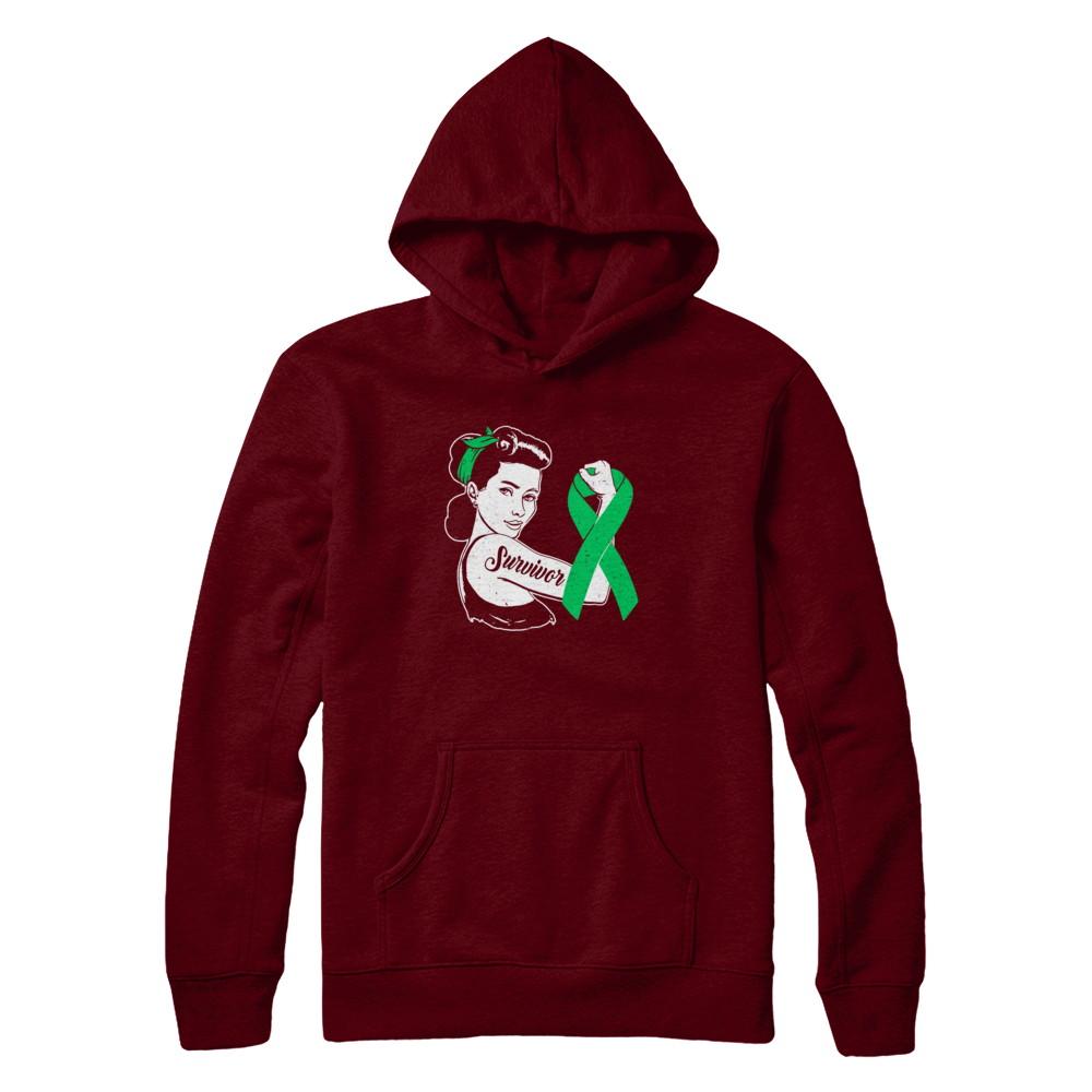 We Can Cure It Liver Cancer Green Awareness Survivor-T-Shirt & Hoodie-Pullover Hoodie-Maroon