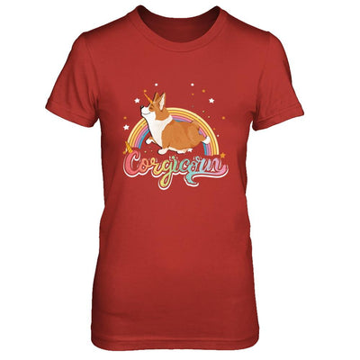 Corgicorn Corgi Unicorn Kids Space Galaxy Rainbow-T-Shirt & Hoodie-Women's T-Shirt-Red